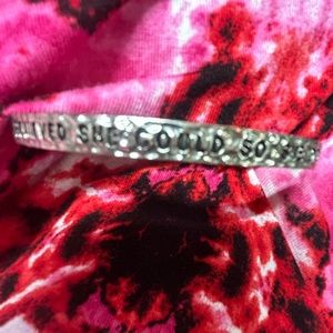 Hammered Look She Believed She Could So She Did Cuff Bracelet